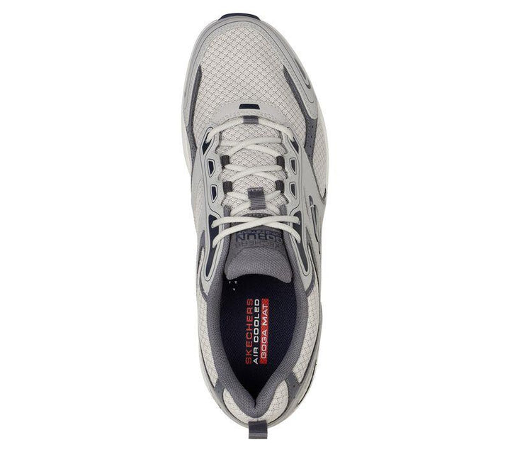 Men's Wide Fit Skechers 220034 Go Run Consistent Running Trainers - Goga Mat in Grey/Navy - Image 1