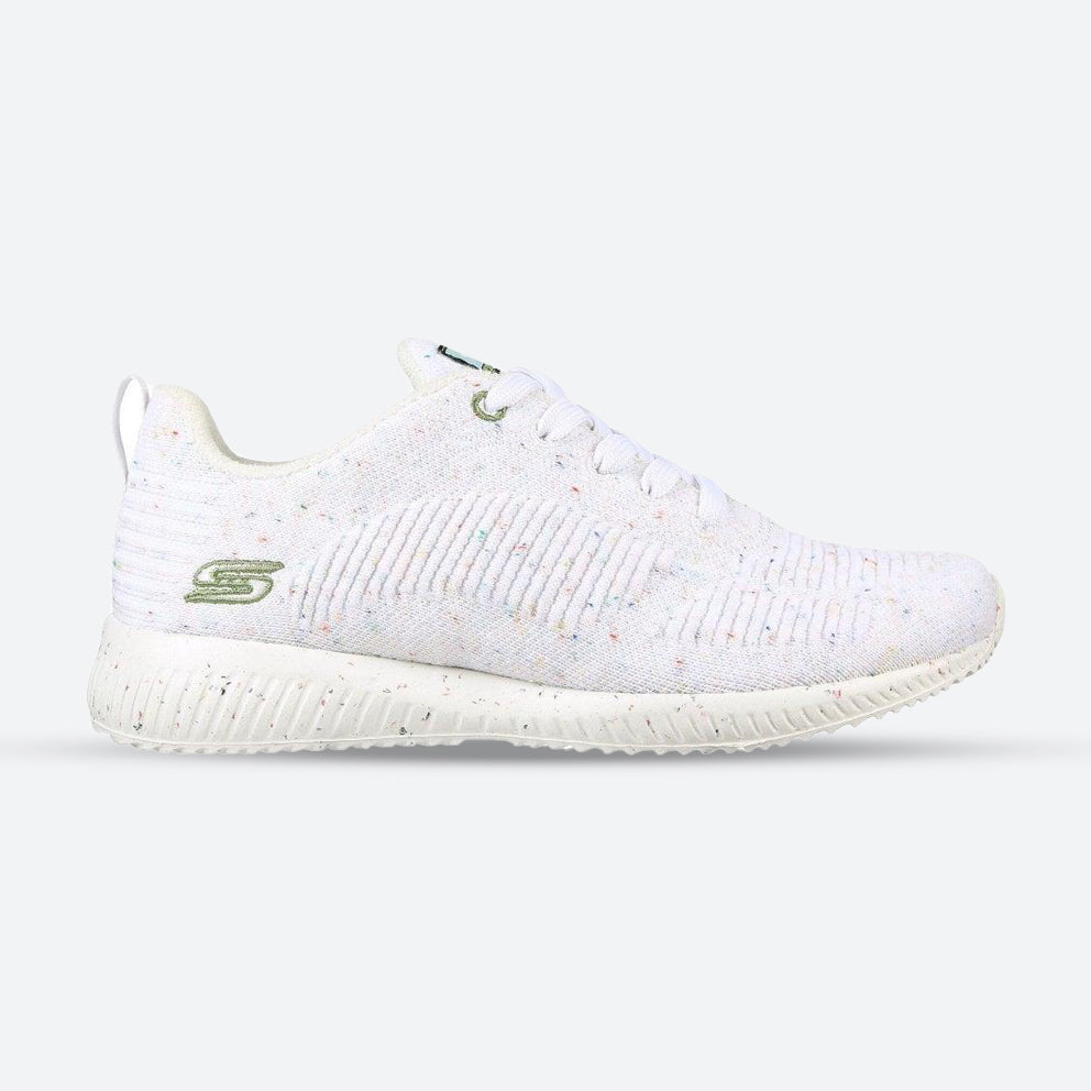 Womens Wide Fit Skechers Bobs Squad Reclaim Life 117282 Walking Trainers in White - Image 1