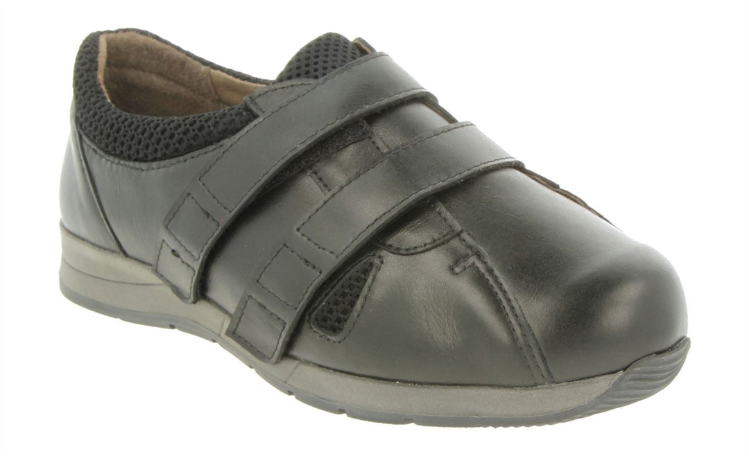 Womens Wide Fit DB Riley Leather Shoes in Black Leather - Image 3