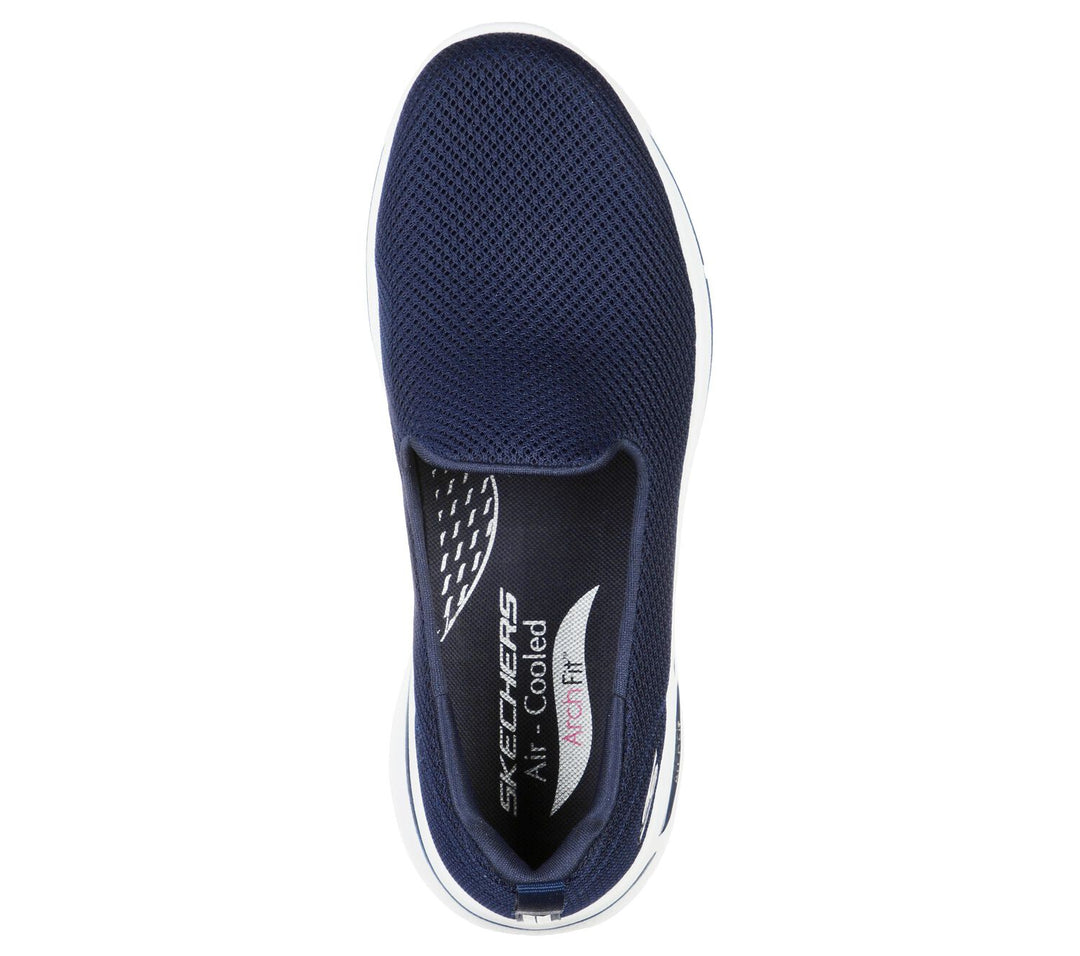 Womens Wide Fit Skechers Grateful 124401 Arch Fit Walking Trainers in Black - Image 10