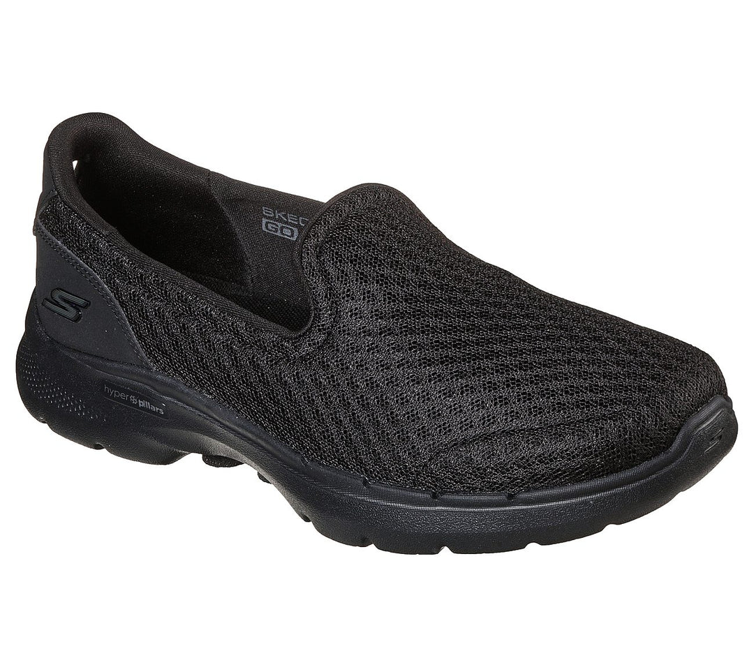 Women's Wide Fit Skechers 124508 Go walk 6 - Big Splash Shoes in Black - Image 3