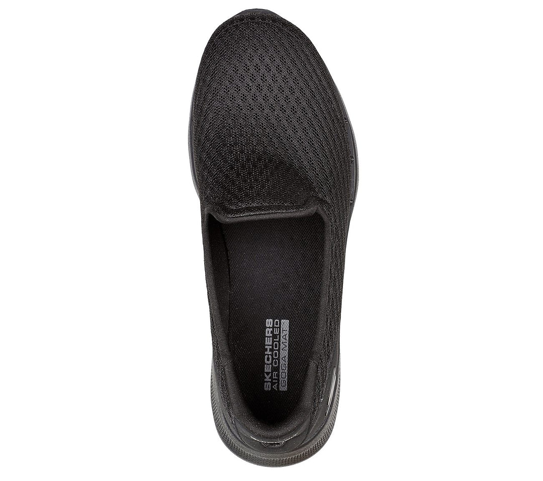 Women's Wide Fit Skechers 124508 Go walk 6 - Big Splash Shoes in Black - Image 5