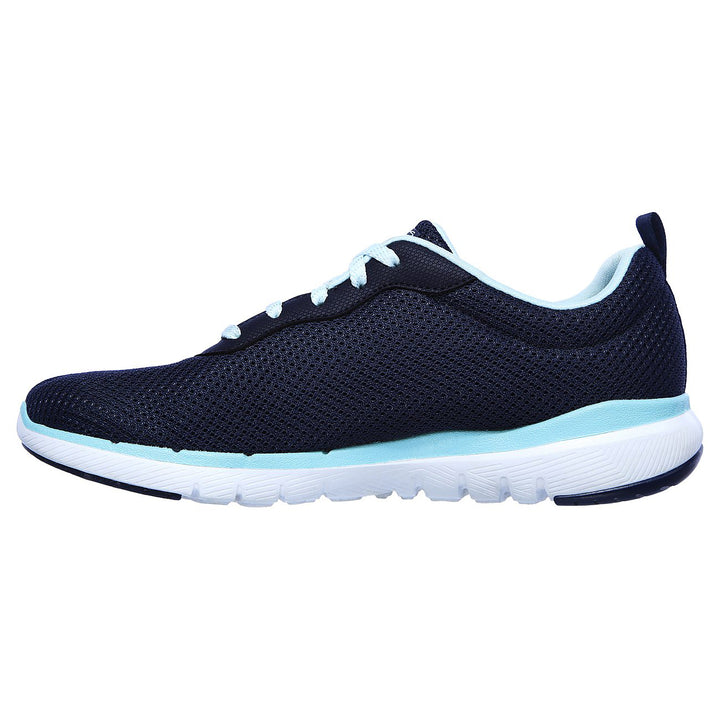 Womens Wide Fit Skechers Flex Appeal 3.0 - 13070 Walking Trainers in Black Rose Gold - Image 1