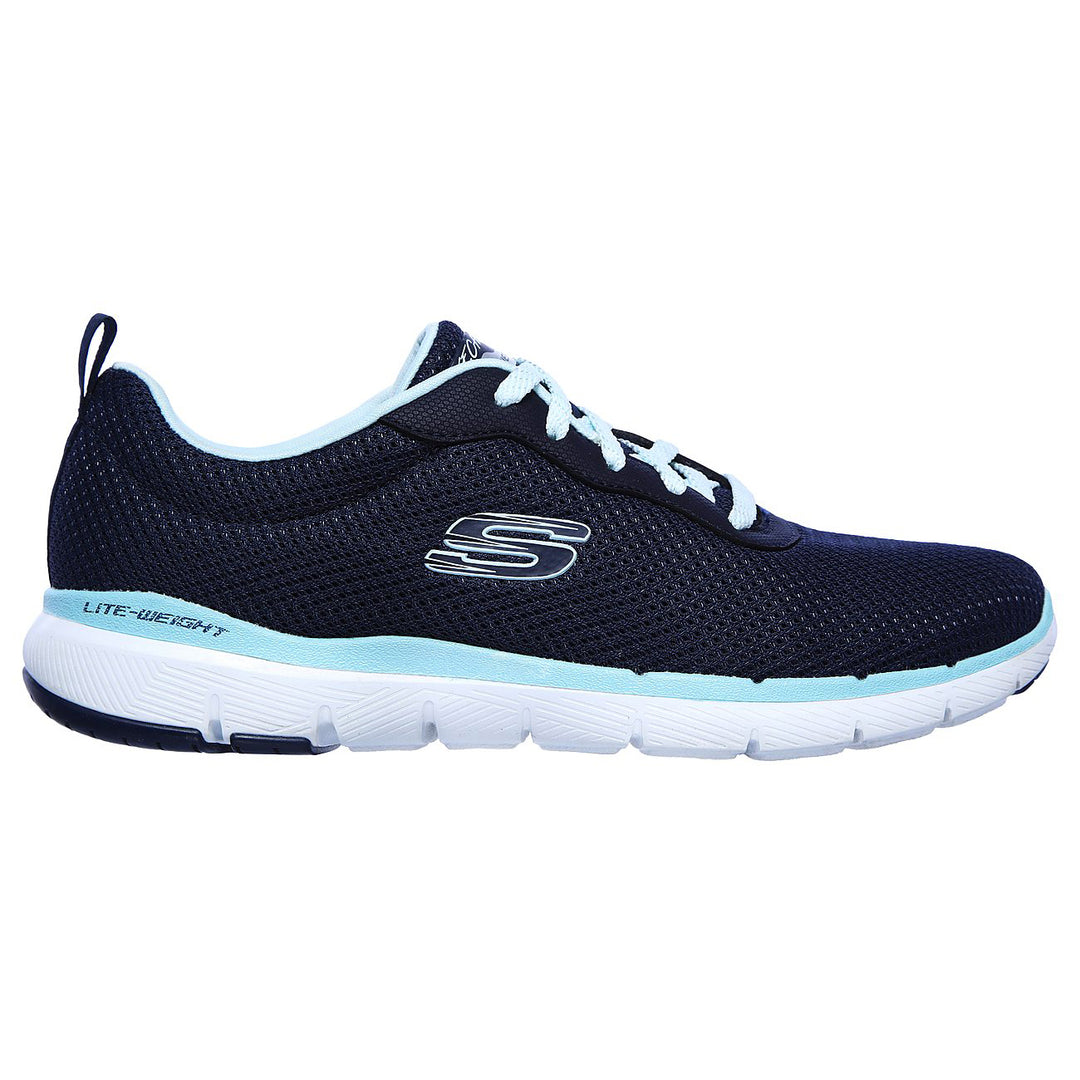 Womens Wide Fit Skechers Flex Appeal 3.0 - 13070 Walking Trainers in Black Rose Gold - Image 7