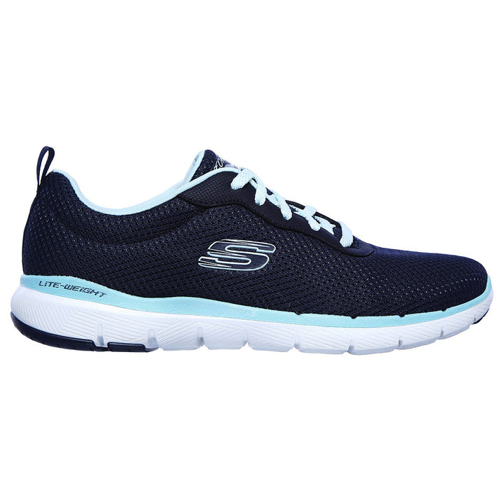 Womens Wide Fit Skechers Flex Appeal 3.0 - 13070 Walking Trainers in Black Rose Gold - Image 1
