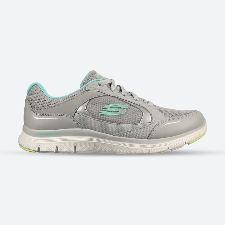 Womens Wide Fit Skechers Flex Appeal 4.0 - 149299 Walking Trainers in Grey/Multi - Image 1