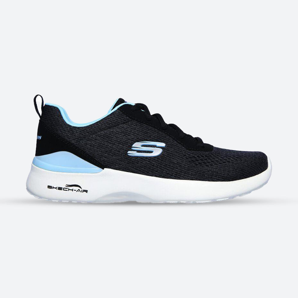 Women's Wide Fit Skechers 149340 Skech-Air Dynamight Top Prize Walking Trainers in Black/Turquoise - Image 1