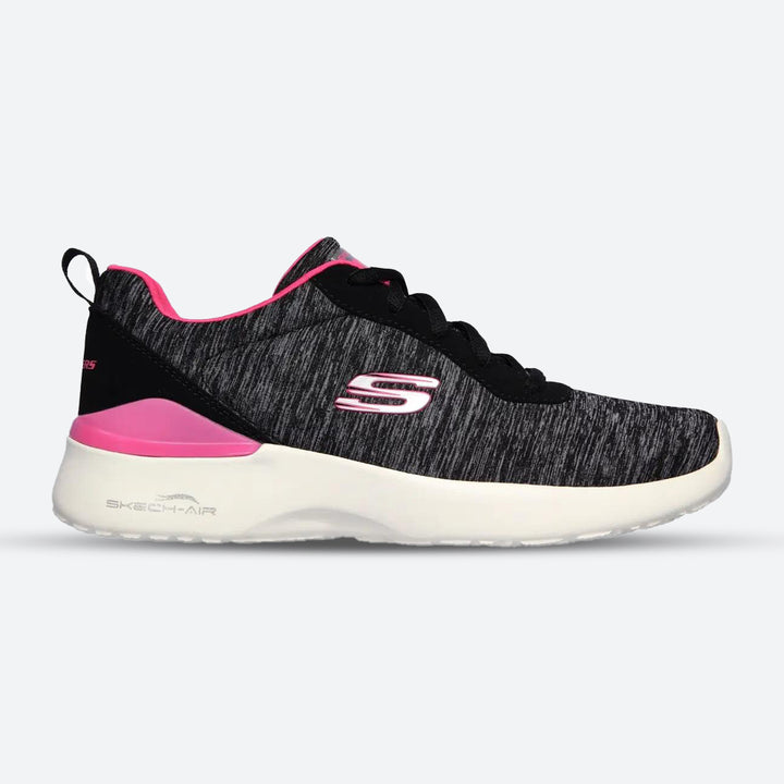 Womens Wide Fit Skechers Paradise Waves 149344 Walking Trainers in Black/Hot Pink - Image 1