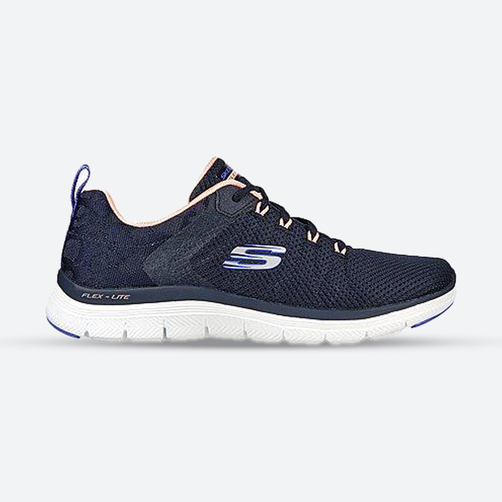 Womens Wide Fit Skechers 149580W Vegan Walking Trainers in Navy Multi - Image 1