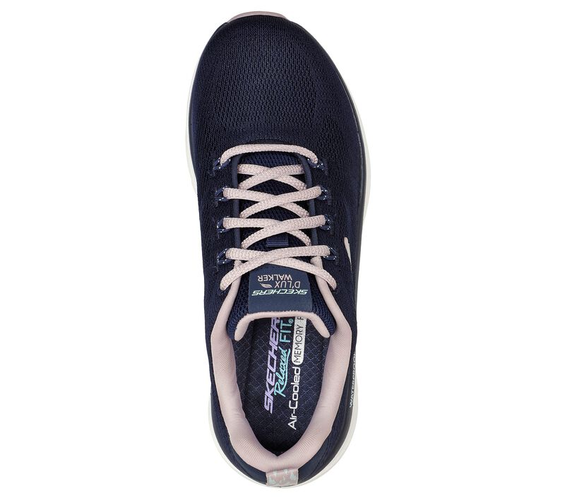 Women's Wide Fit Skechers 149810 Get Oasis D'lux Walking Trainers in Navy/Lavender - Image 5