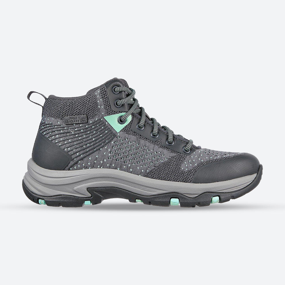 Womens Wide Fit Skechers 158351 Trego Vegan Waterproof Hiking Boots in Grey/Multi - Image 1