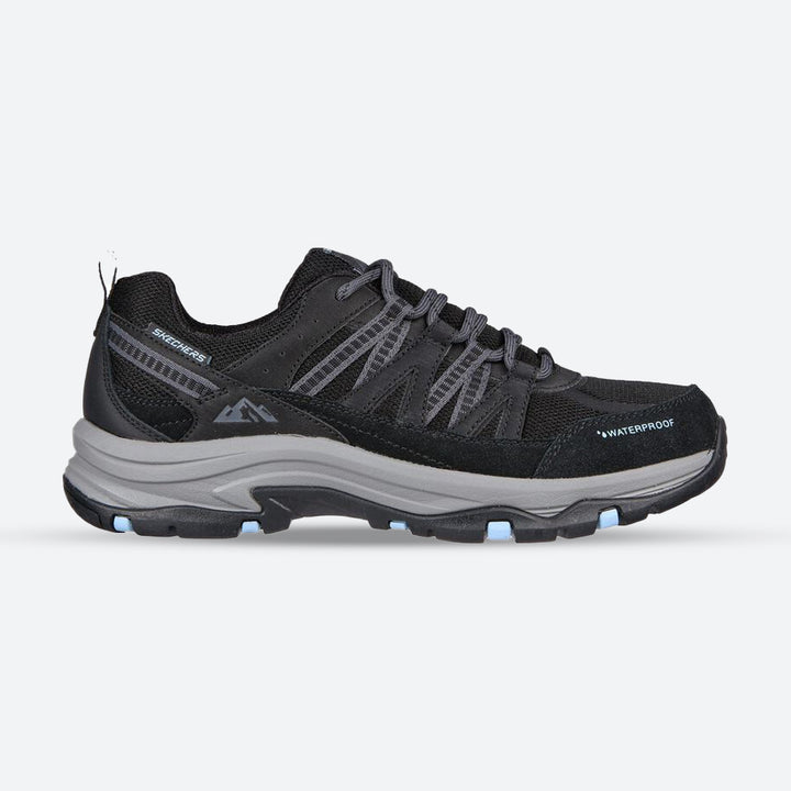 Women's Wide Fit Skechers 180003 Trego Lookout Point Walking Trainers in Black/Blue - Image 1
