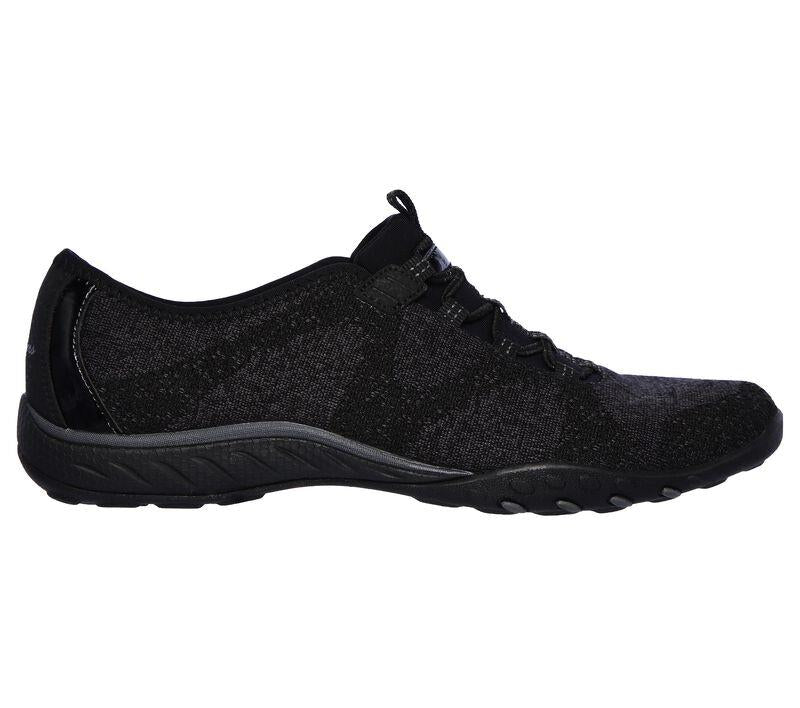 Women's Wide Fit Skechers 23855 Breathe Easy Opport Shoes in Black - Image 2