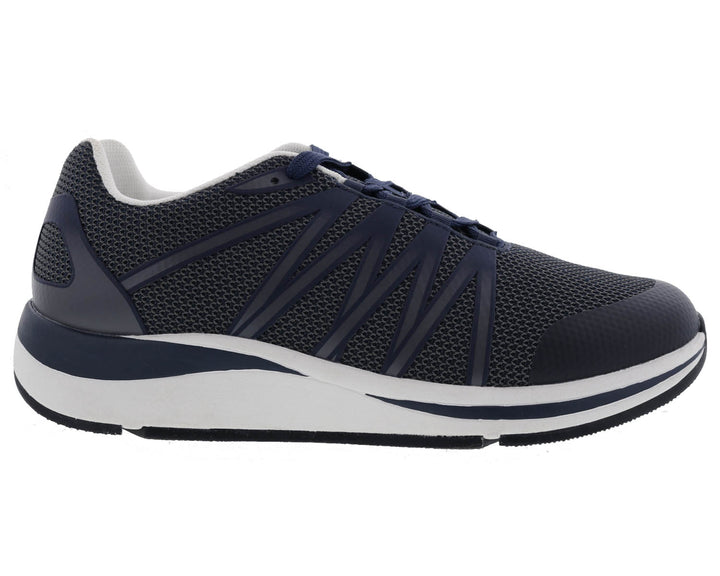 Mens Wide Fit Drew Player Trainers in Navy/Mesh Combo - Image 1