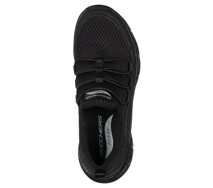 Women's Wide Fit Skechers Lucky Thoughts 149056 Arch Fit Trainers in Black - Image 1