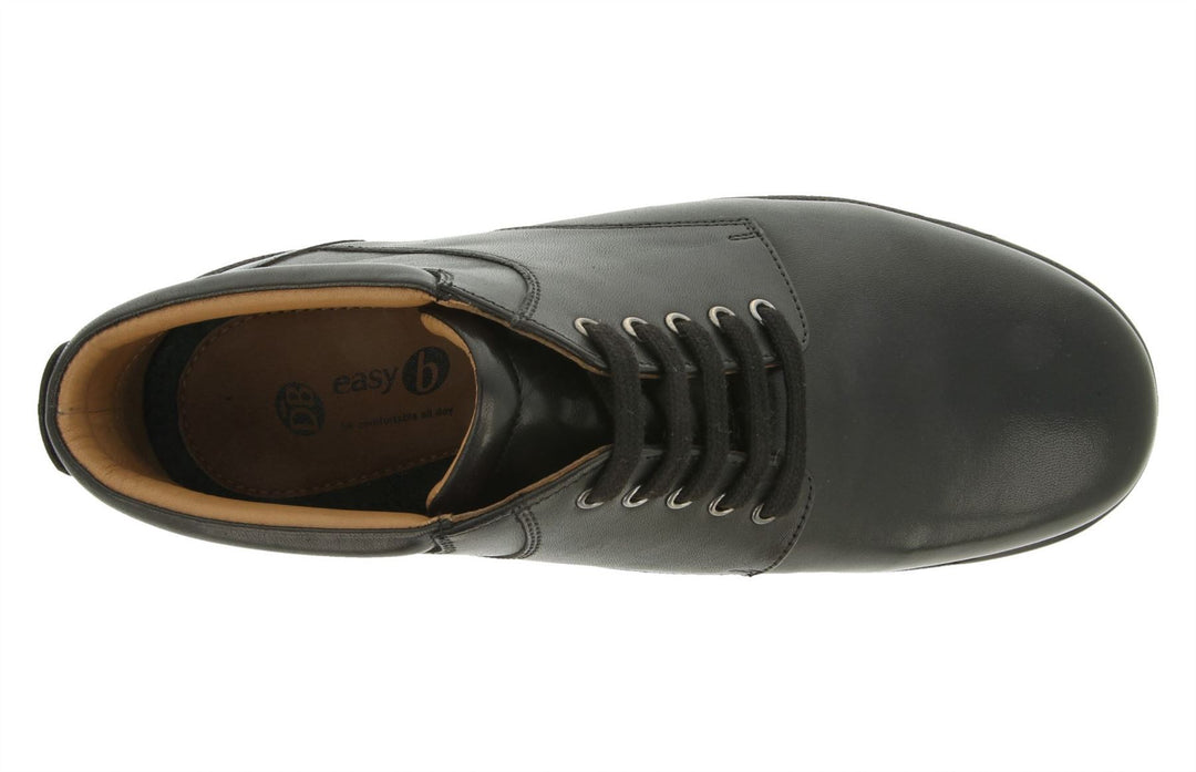 Mens Wide Fit Douglas Walking Ankle Boots in Black Leather - Image 4