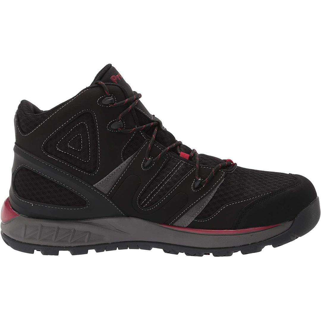 Men's Wide Fit Propet MOA022S Veymont Hiking Boots in Black/Red - Image 2