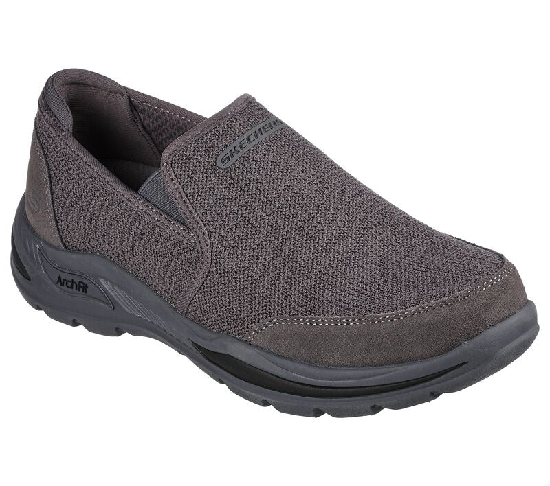 Men's Wide Fit Skechers Motley Ratel 204509 Arch Fit Trainers in Charcoal - Image 3