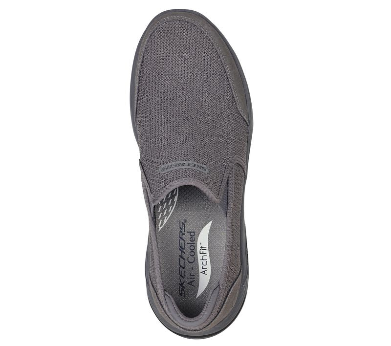 Men's Wide Fit Skechers Motley Ratel 204509 Arch Fit Trainers in Charcoal - Image 5