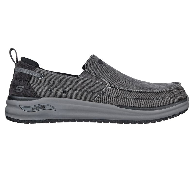 Men's Wide Fit Skechers Melo - Port Bow 204605 Arch Fit Trainers in Taupe - Image 8