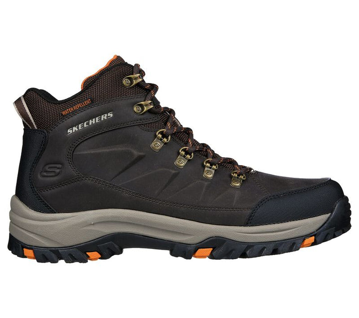 Men's Relaxed Fit Skechers 204642 Relment Daggett Hiking Boots in Chocolate - Image 1