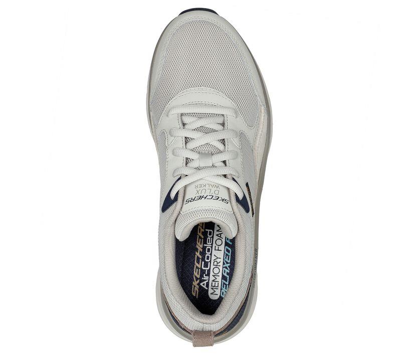 Men's Relaxed Fit Skechers 232363 New Moment D'lux Walker Trainers in Taupe/Navy - Image 5