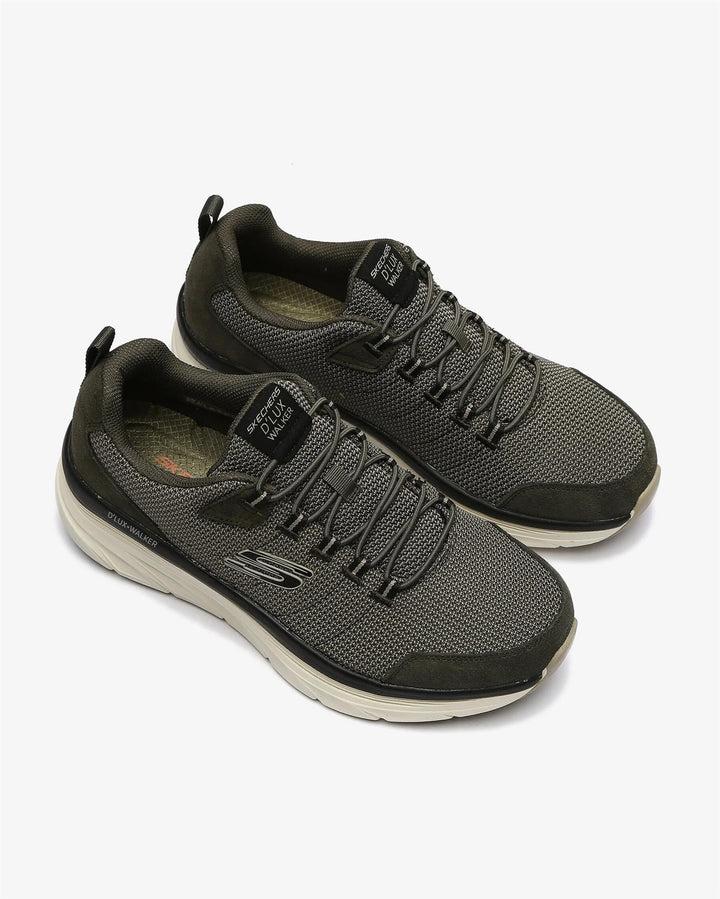 Men's Wide Fit Skechers Bersaga 232263 D'lux Walking Trainers in Olive - Image 1