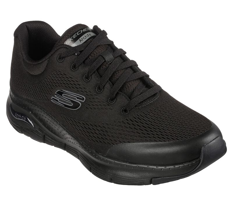 Mens Wide Fit Skechers 232040 Arch Fit Walking Trainers in Black - Image 3