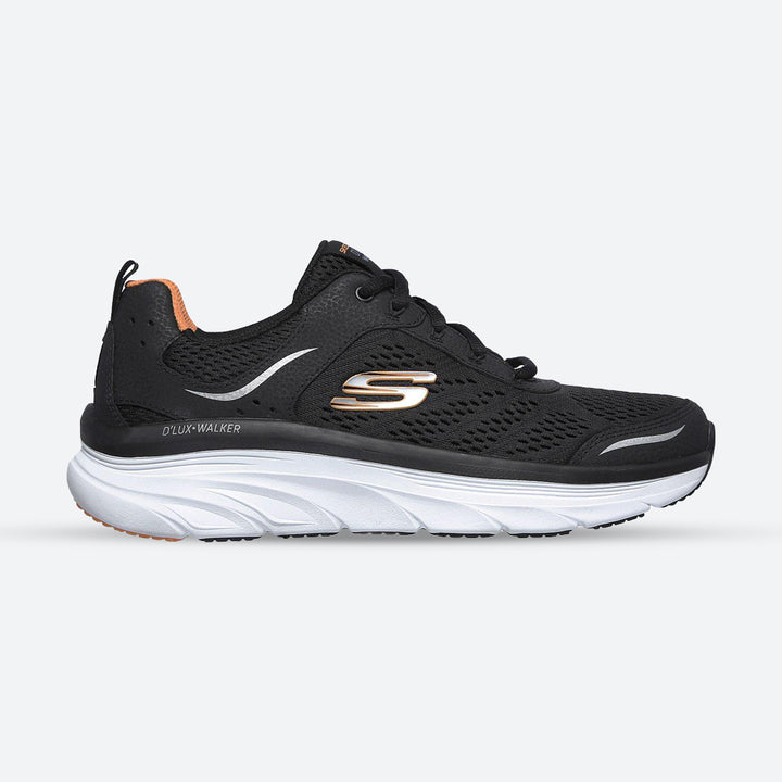 Men's Wide Fit Skechers 232044 D'lux Walker Walking Trainers in Black/White - Image 1