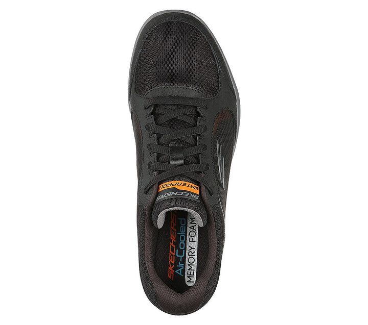Mens Wide Fit Skechers Waterproof Luxury Flex Advantage 4.0 - 232222 Walking Trainers in Black - Image 1