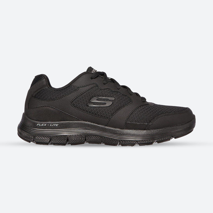 Mens Wide Fit Skechers Flex Advantage 4.0 - 232225 Walking Black Trainers in Black - Image 1