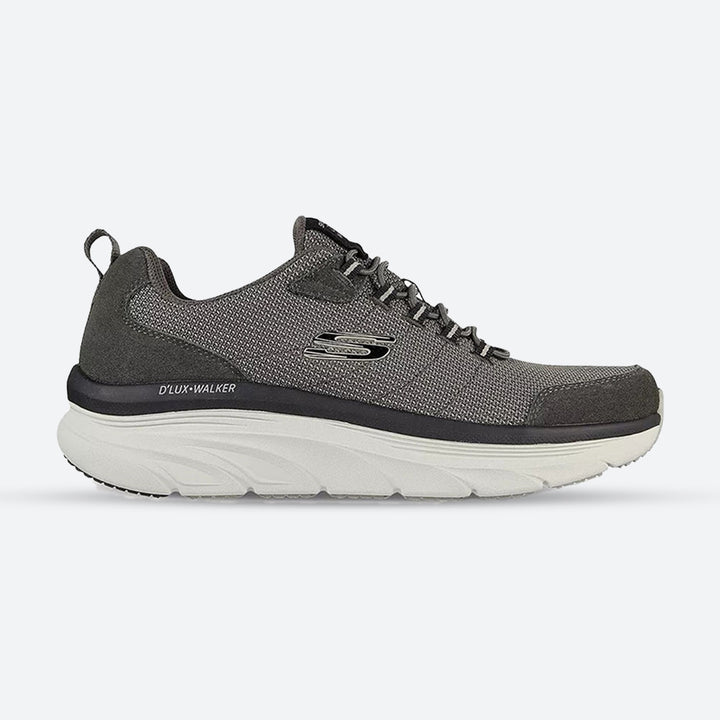 Men's Wide Fit Skechers Bersaga 232263 D'lux Walking Trainers in Olive - Image 1
