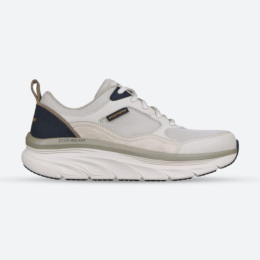 Men's Relaxed Fit Skechers 232363 New Moment D'lux Walker Trainers in Taupe/Navy - Image 1