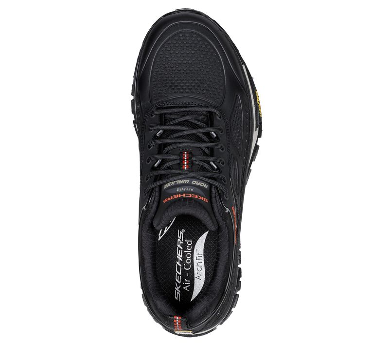 Men's Wide Fit Skechers 237333 Relex Fit Arch Fit Road Walker Recon Good Year Trainers in Black - Image 5