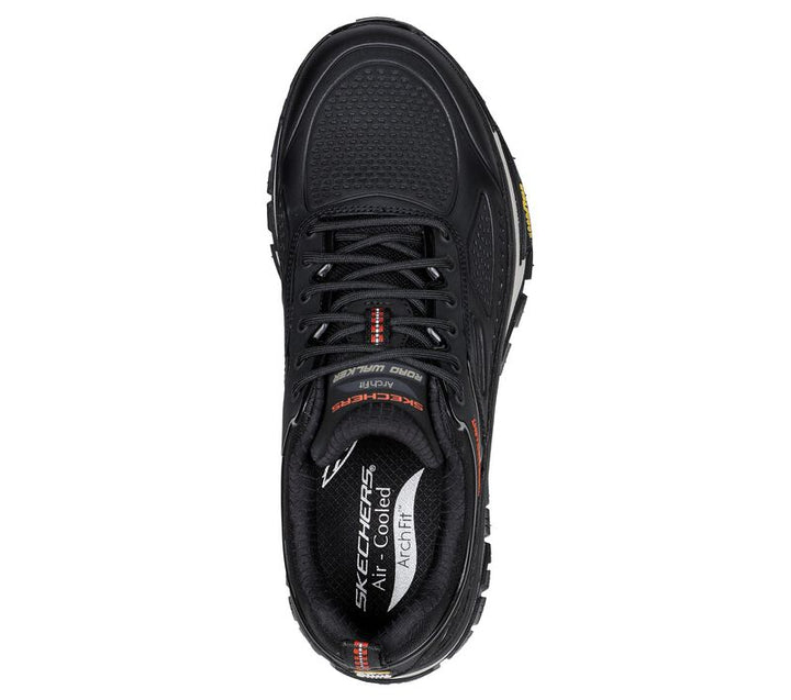 Men's Wide Fit Skechers 237333 Relex Fit Arch Fit Road Walker Recon Good Year Trainers in Black - Image 1