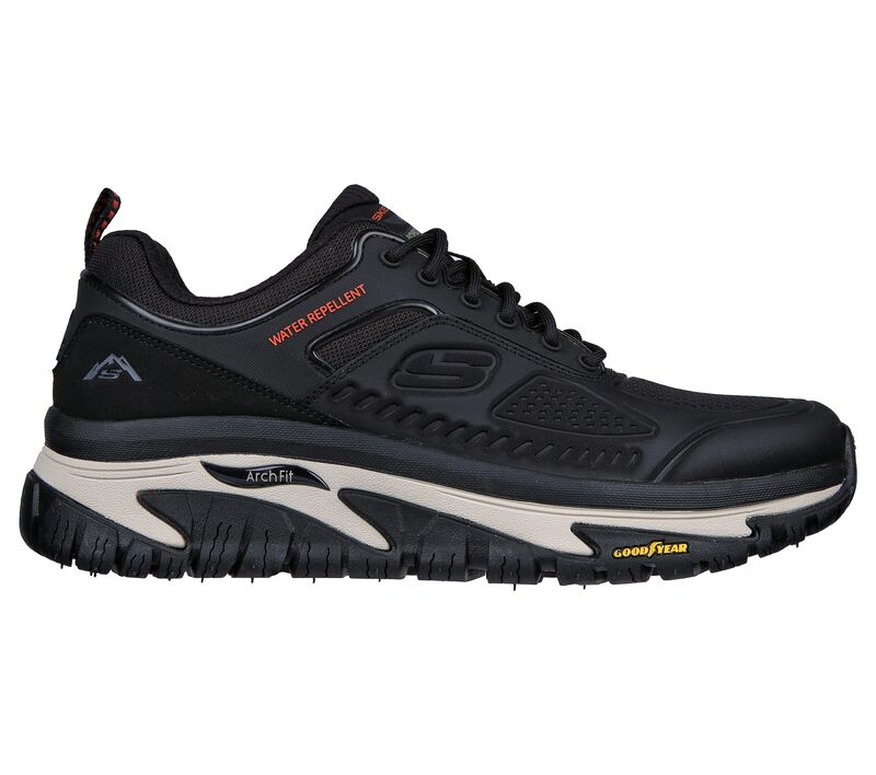 Men's Wide Fit Skechers 237333 Relex Fit Arch Fit Road Walker Recon Good Year Trainers in Black - Image 2