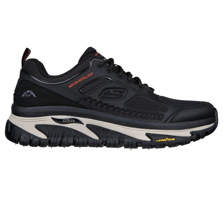 Men's Wide Fit Skechers 237333 Relex Fit Arch Fit Road Walker Recon Good Year Trainers in Black - Image 1