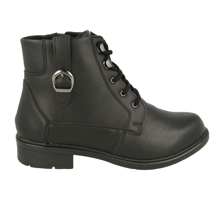 Womens Wide Fit DB Atlas Vegan Boots in Tan - Image 1