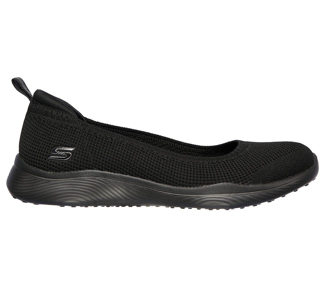 Womens Wide Fit Skechers Microburst 104134 Walking Slip On Shoes in Black - Image 2