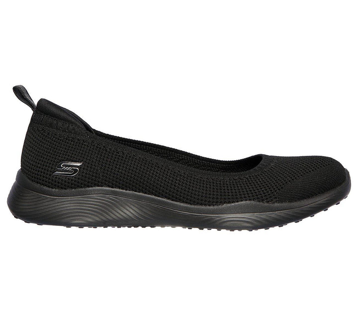 Womens Wide Fit Skechers Microburst 104134 Walking Slip On Shoes in Black - Image 1