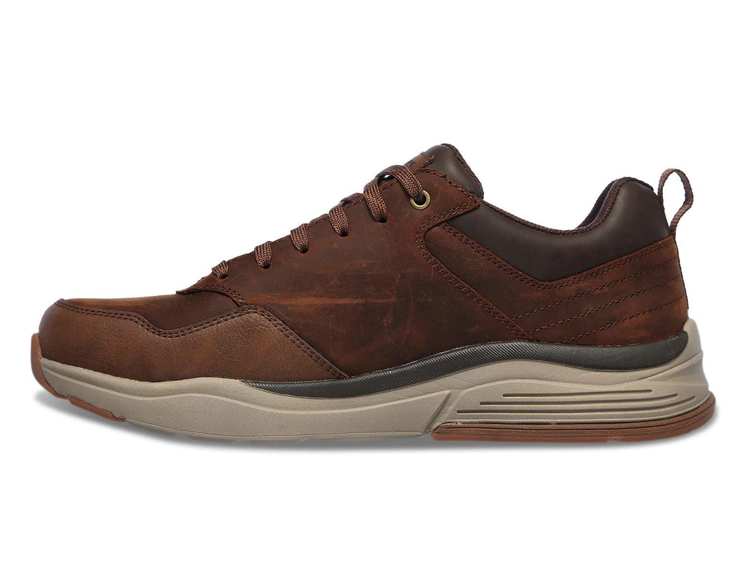 Men's Wide Fit Skechers 210021 Benago Hombre Walking Trainers in Dark Brown - Image 4