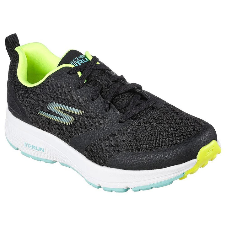 Women's Wide Fit Skechers 128277 Performance Go Run Consistent Intensify Trainers in Black/Lime - Image 1