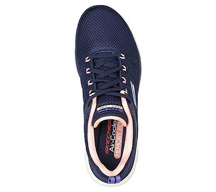 Womens Wide Fit Skechers 149580W Vegan Walking Trainers in Navy Multi - Image 1