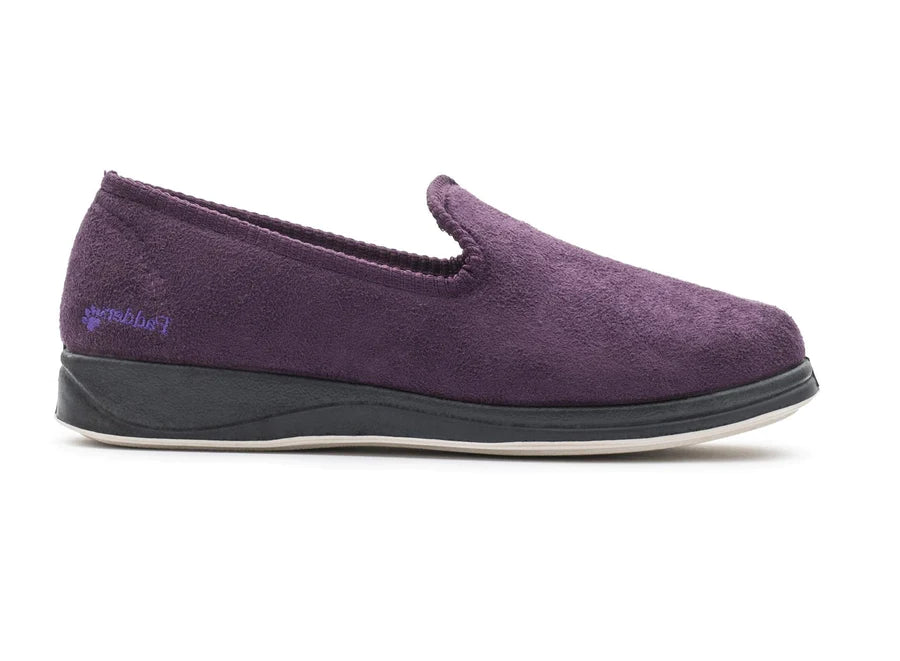 Womens Wide Fit Padders Repose Slippers in Purple - Image 2