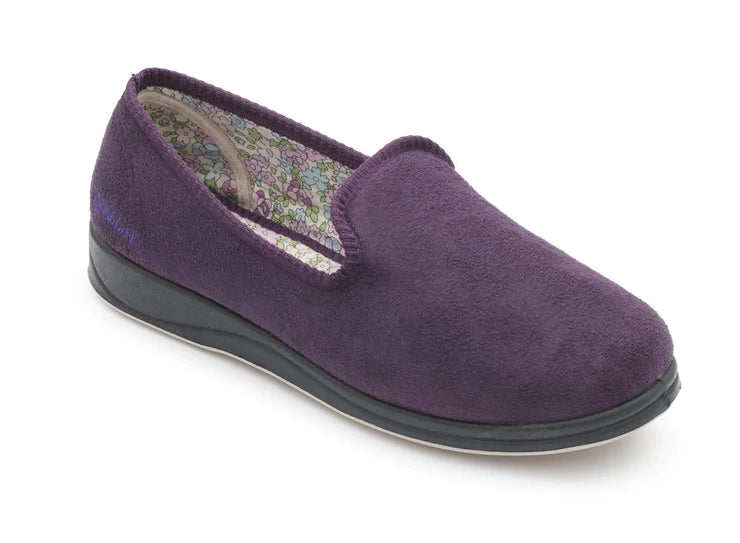 Womens Wide Fit Padders Repose Slippers in Purple - Image 3