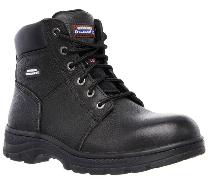 Men's Wide Fit Skechers Work shire 77009 Safety Boots in Black - Image 1