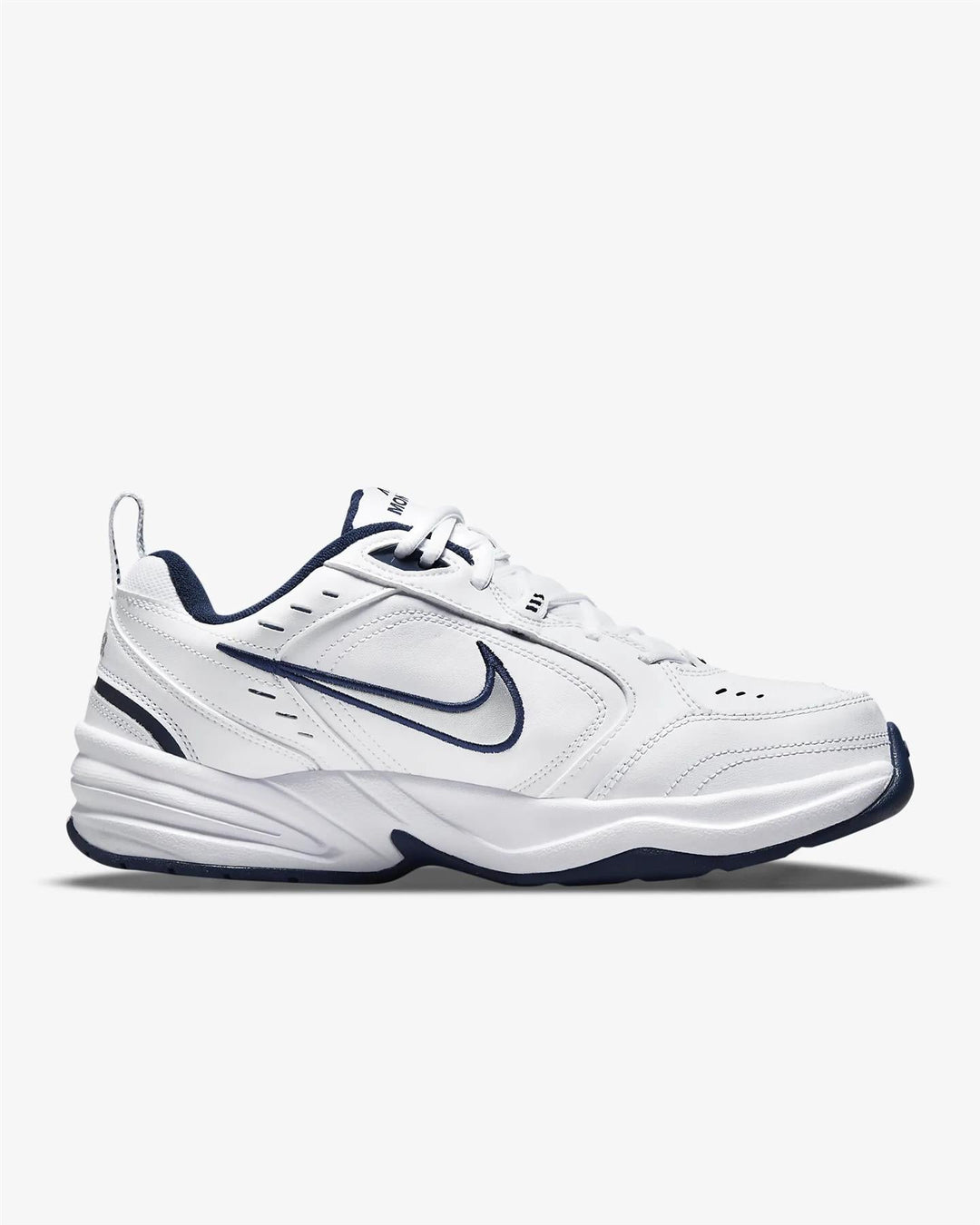 Women's Wide Fit Nike 416355-102 Air Monarch Iv Trainers in White/Metalic Silver - Image 2