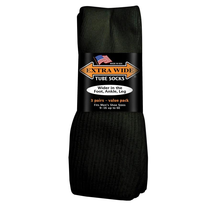 Mens Extra Wide EW801 3-Pairs Tube Crew Socks in 9 UK-16 UK - Image 2