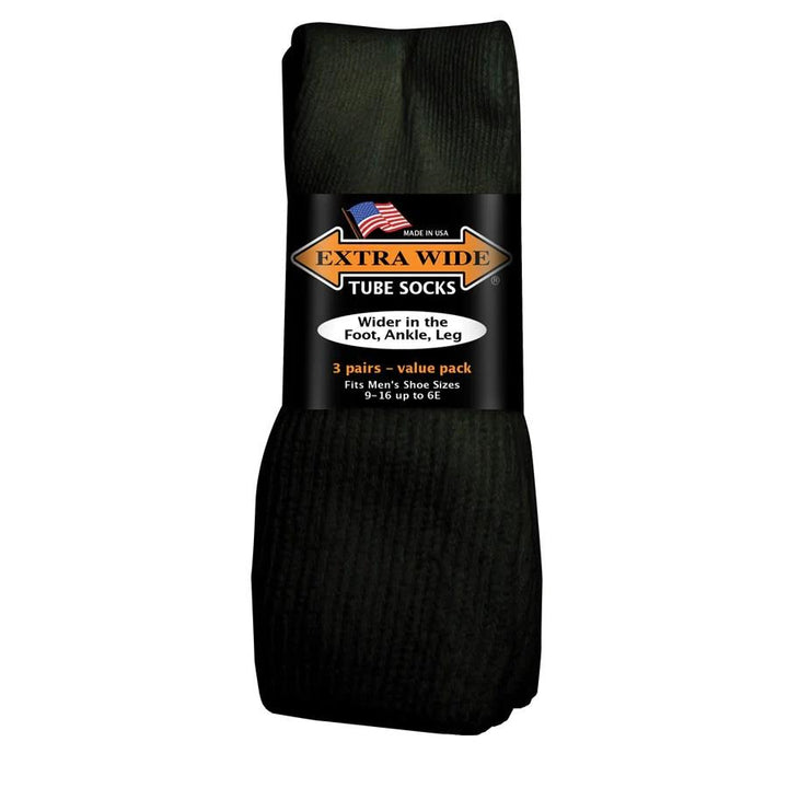 Mens Extra Wide EW801 3-Pairs Tube Crew Socks in 9 UK-16 UK - Image 1