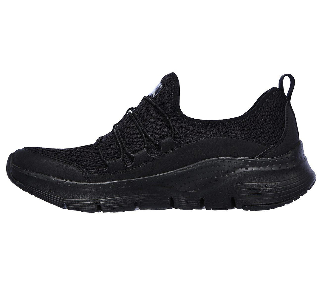 Women's Wide Fit Skechers Lucky Thoughts 149056 Arch Fit Trainers in Black - Image 4